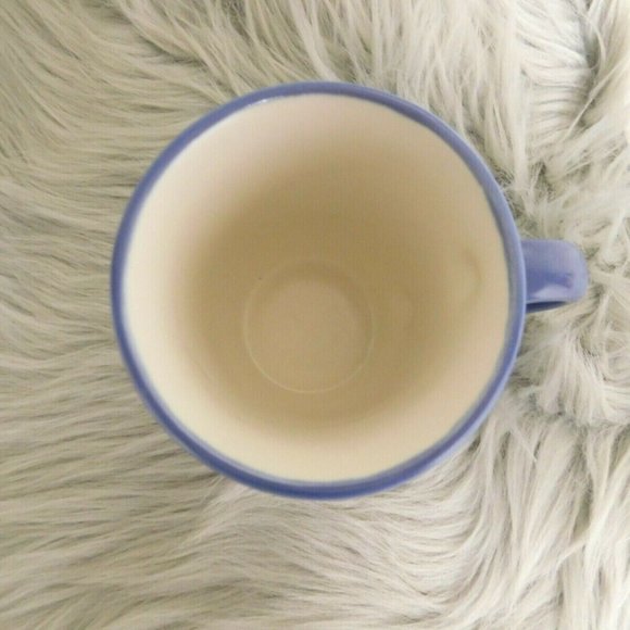 Pfaltzgraff BAJA Blue w/ Mauve & White Daisy Coffee Mug Tea Cup - Picture 2 of 4